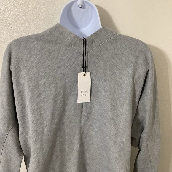 Active USA Grey Minimalist Clean Girl Influencer Lace Up Oversized Sweater Small - Picture 8 of 11